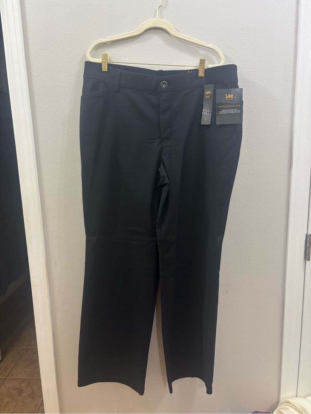 Lee plus Black regular fit trouser mid rise Dress Pants